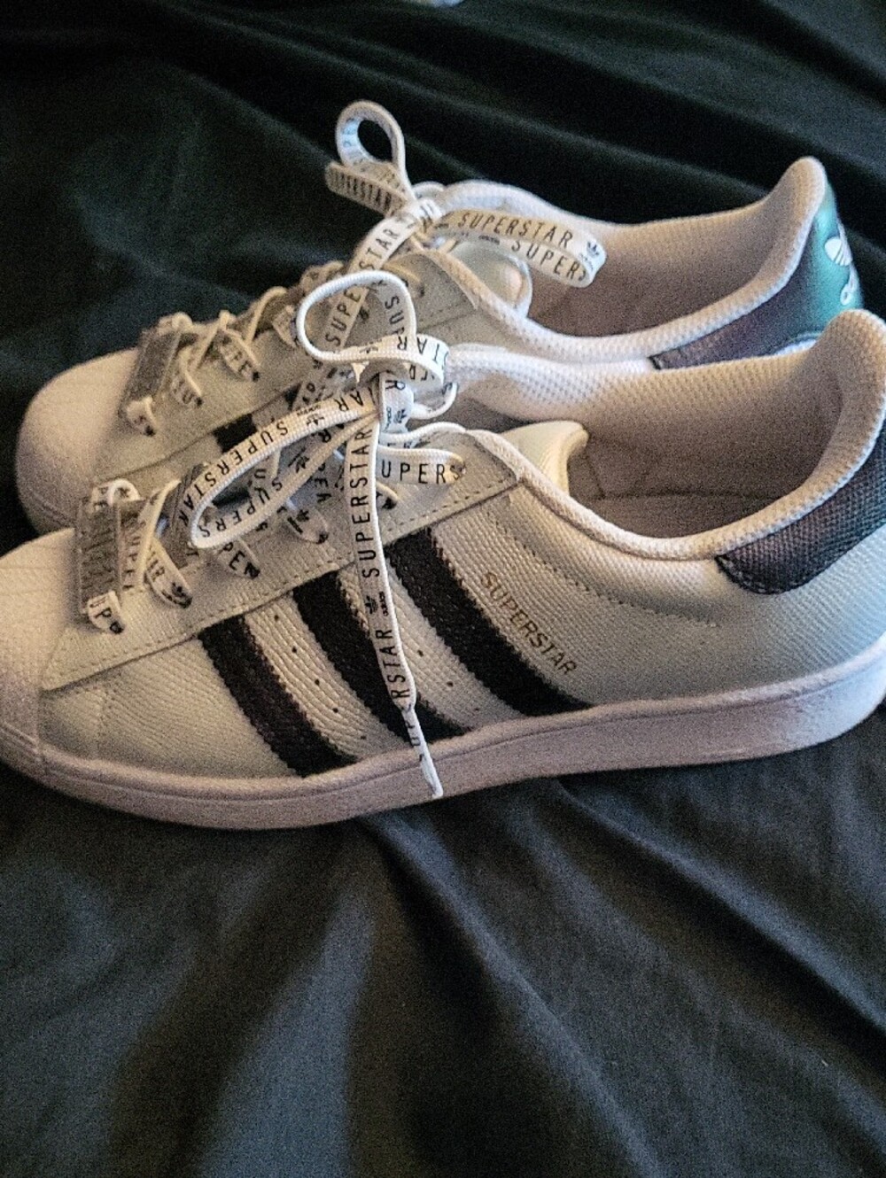 adidas Womens White Sneakers with Purple Stripes - Picture 2 of 3